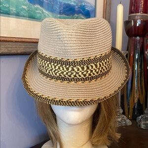Tan brown color C.C exclusives brand Vintage Fedora style summer hat
